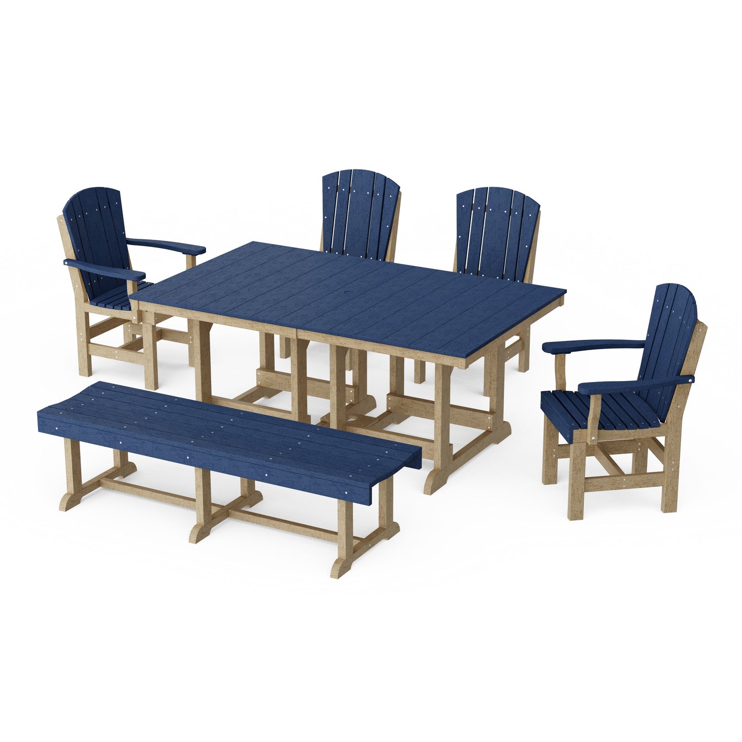 Heritage 6-Piece Rectangular Dining Set with Bench