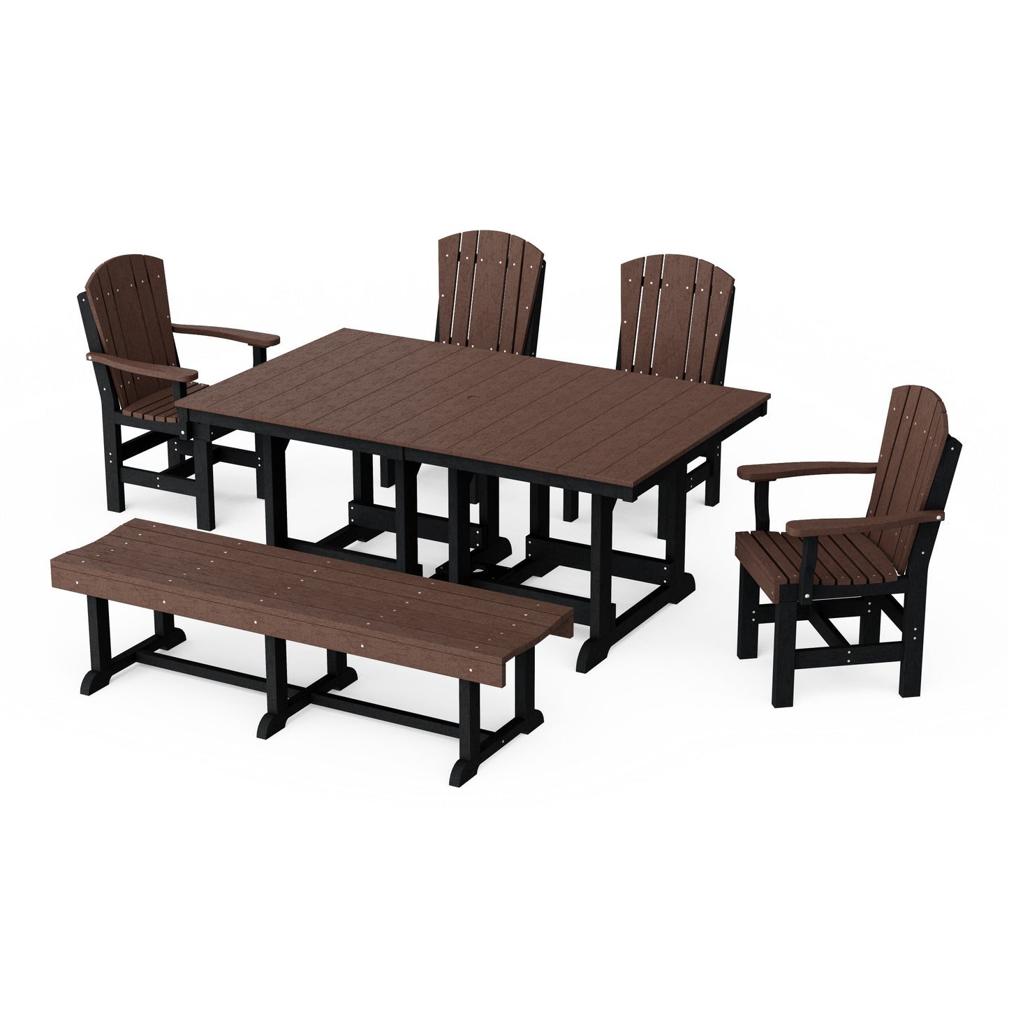 Heritage 6-Piece Rectangular Dining Set with Bench