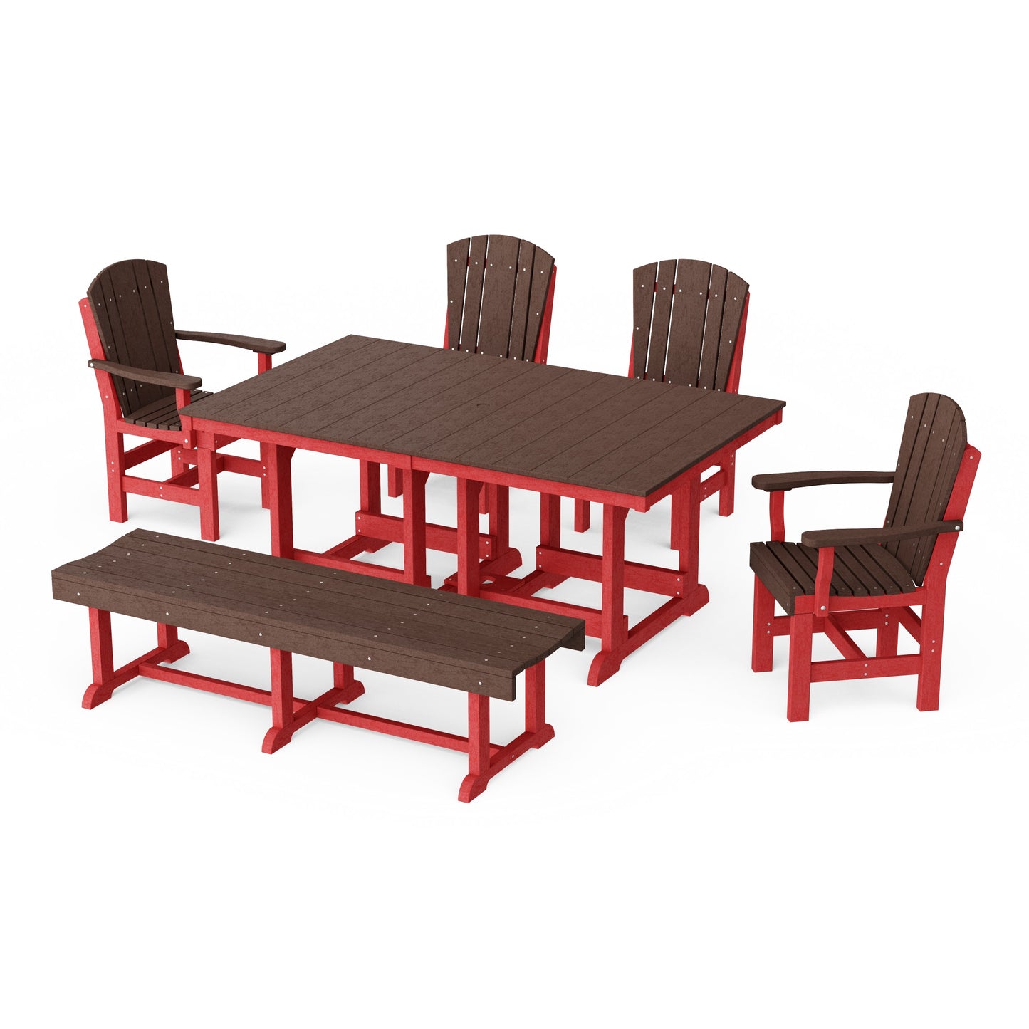 Heritage 6-Piece Rectangular Dining Set with Bench