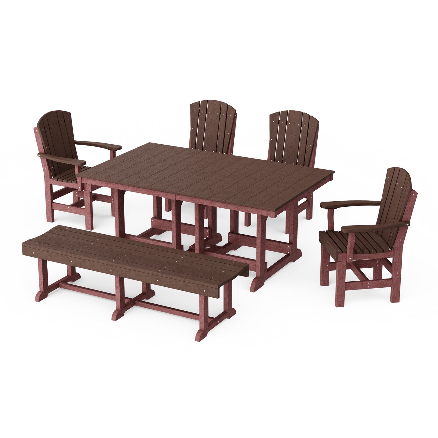 Heritage 6-Piece Rectangular Dining Set with Bench