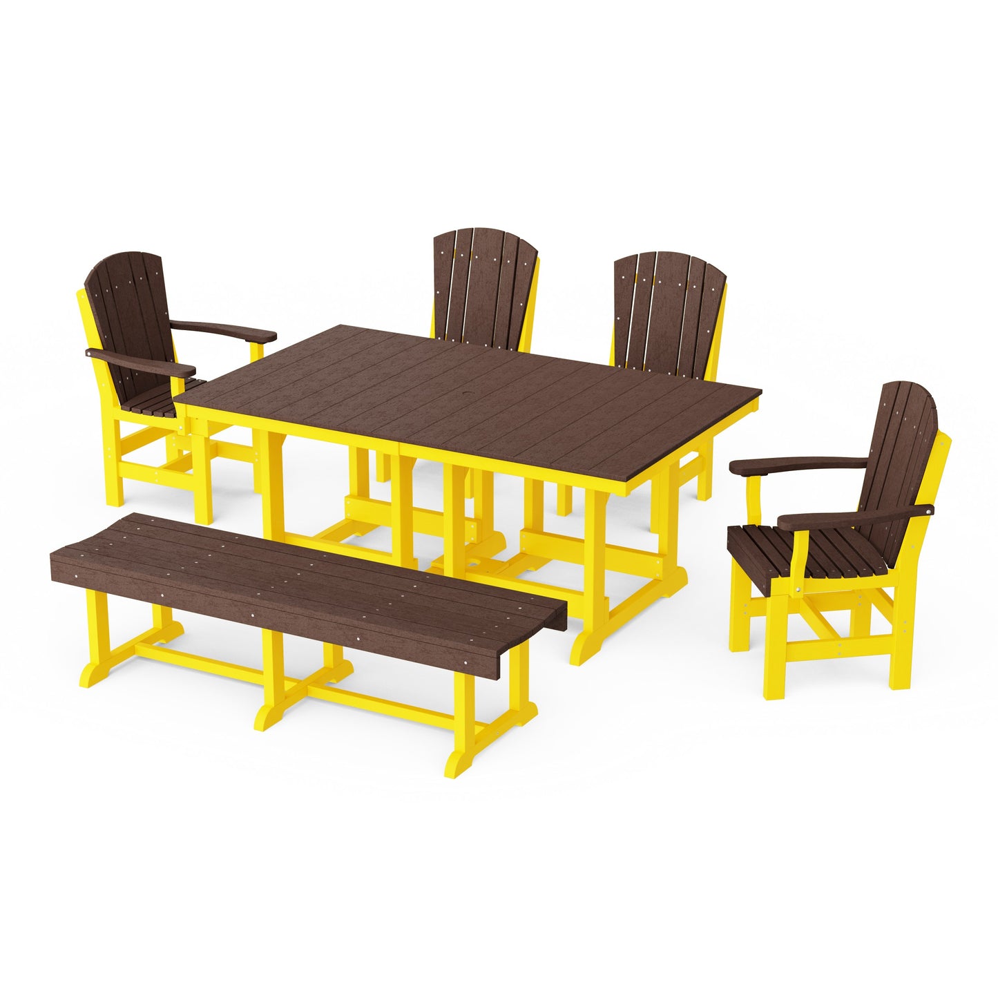 Heritage 6-Piece Rectangular Dining Set with Bench