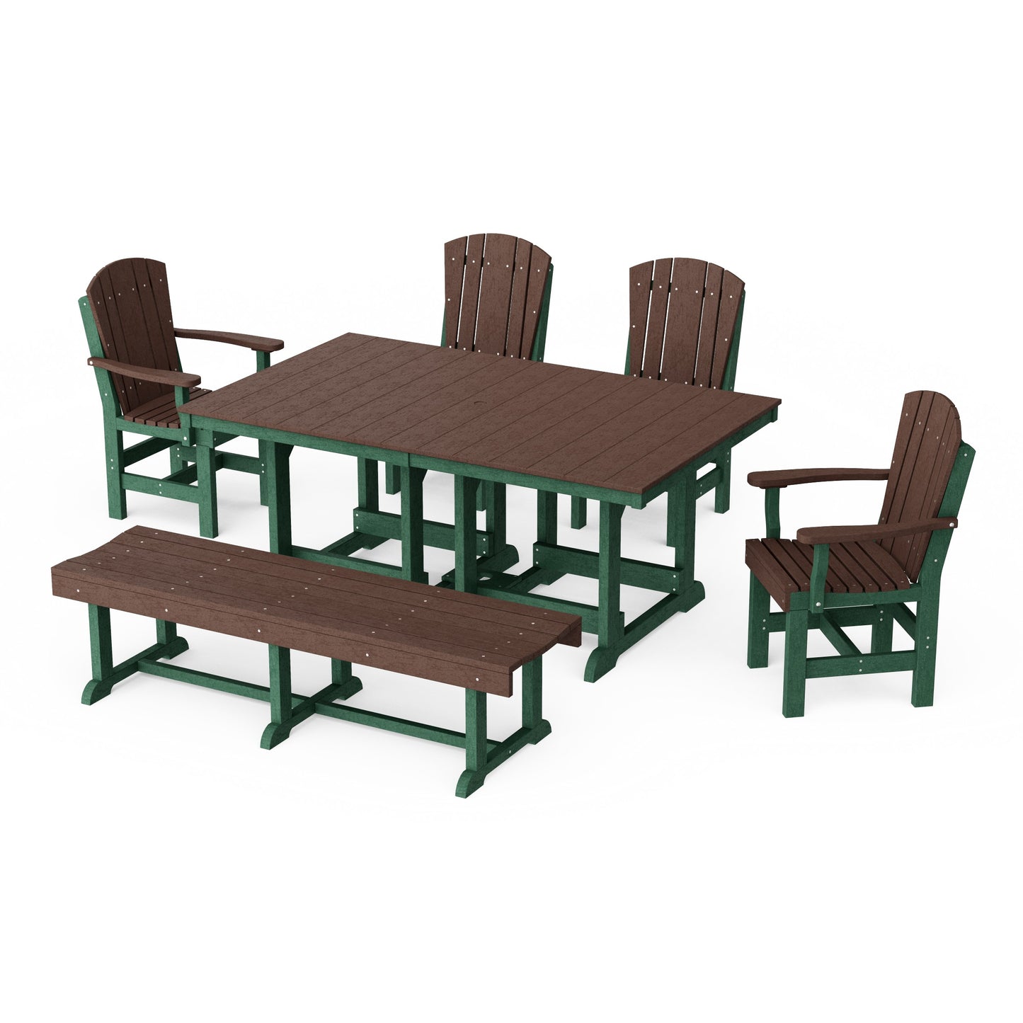 Heritage 6-Piece Rectangular Dining Set with Bench