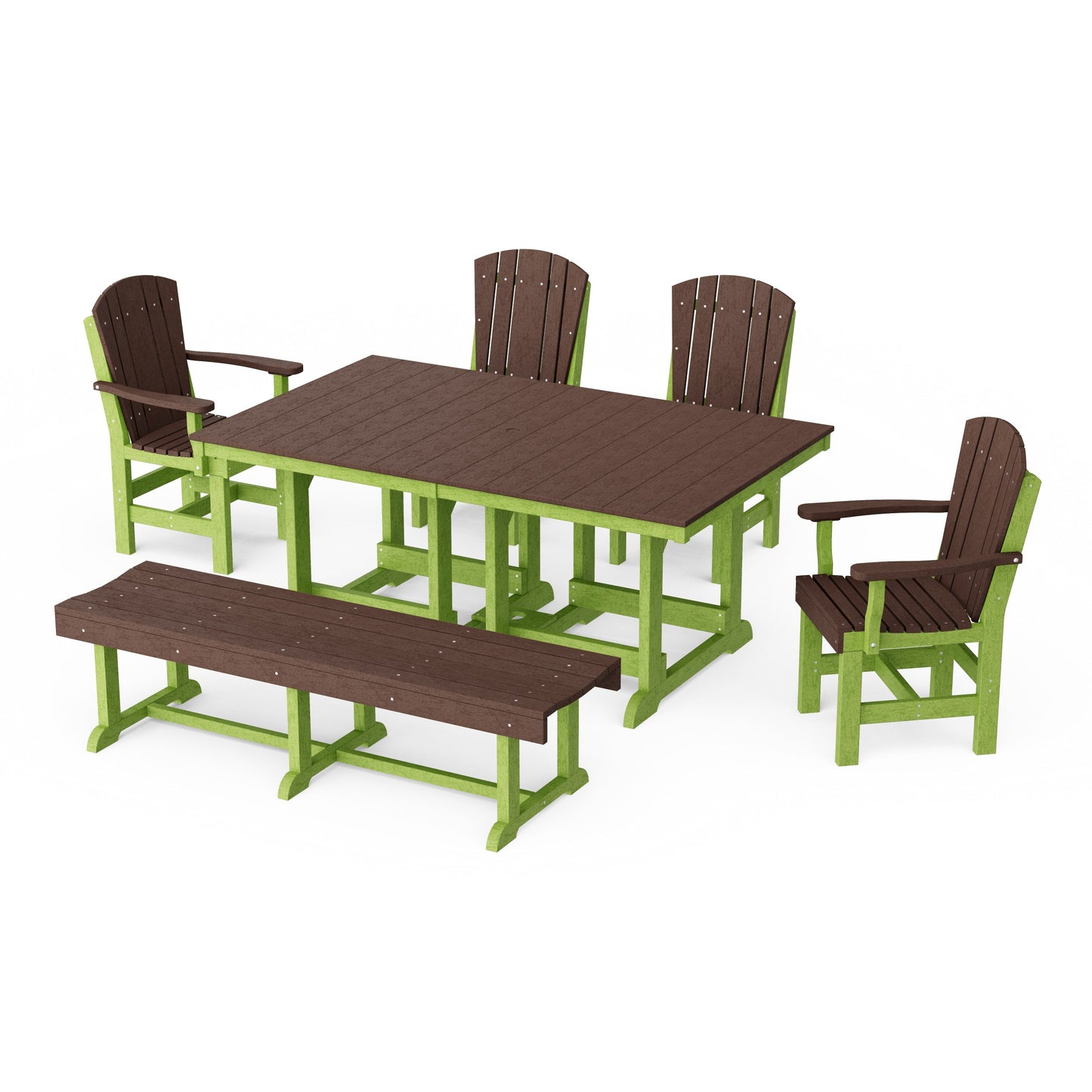 Heritage 6-Piece Rectangular Dining Set with Bench