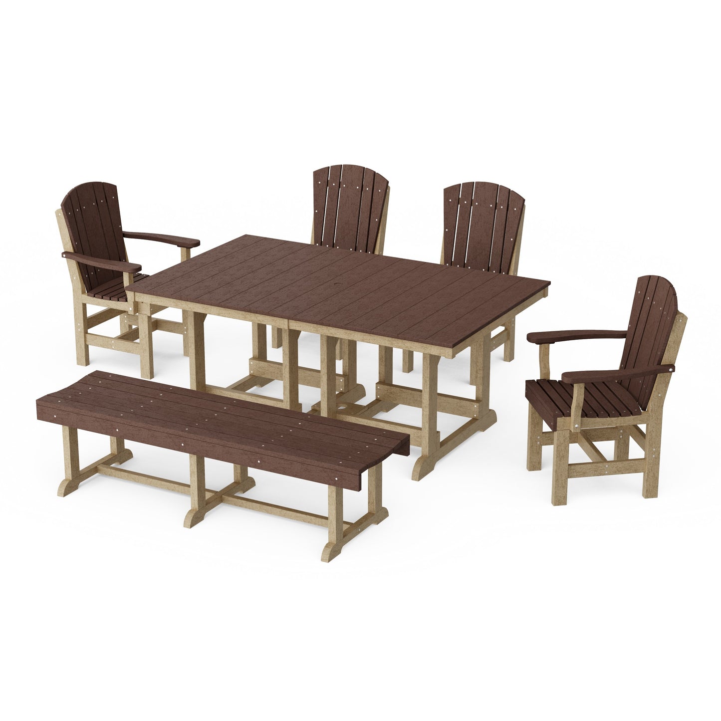 Heritage 6-Piece Rectangular Dining Set with Bench