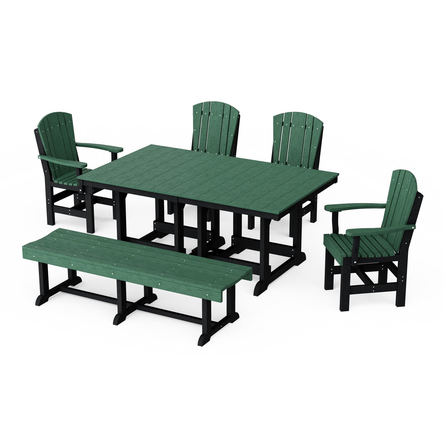 Heritage 6-Piece Rectangular Dining Set with Bench