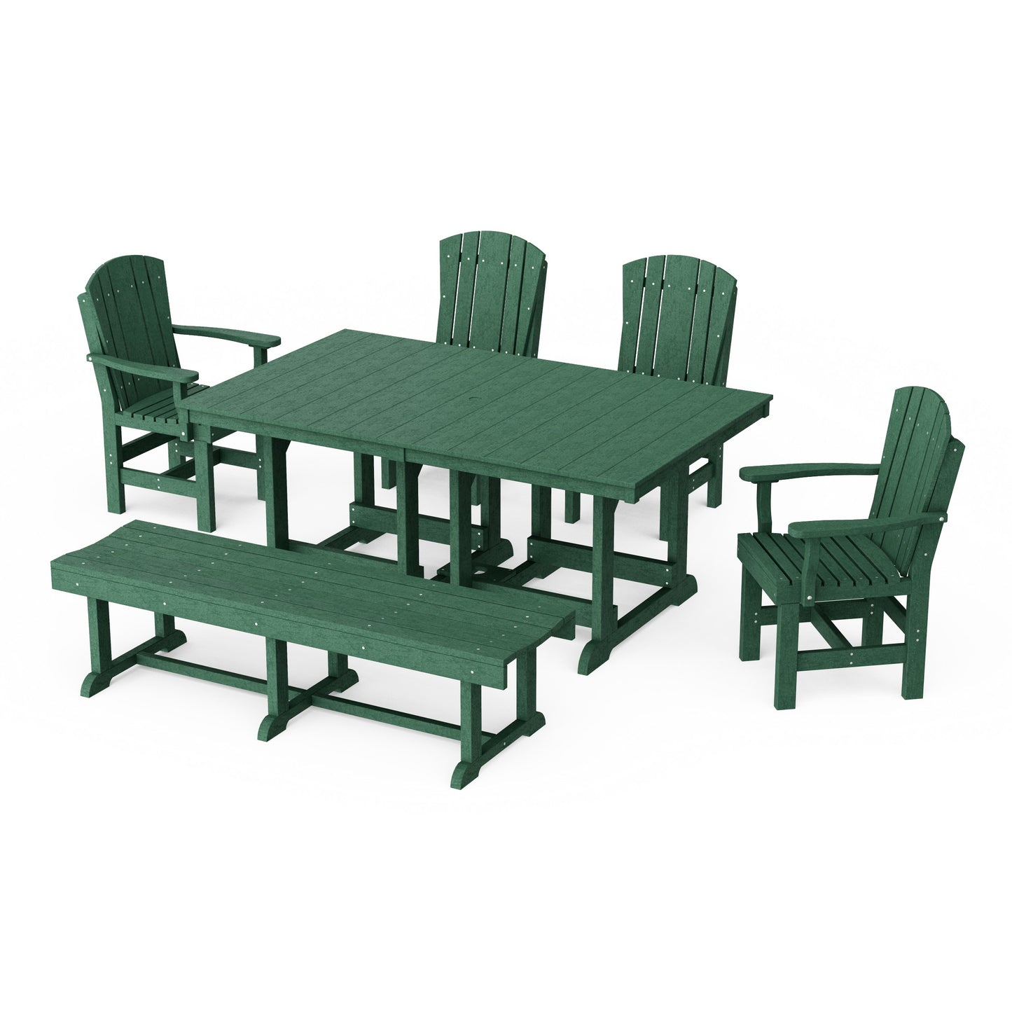 Heritage 6-Piece Rectangular Dining Set with Bench