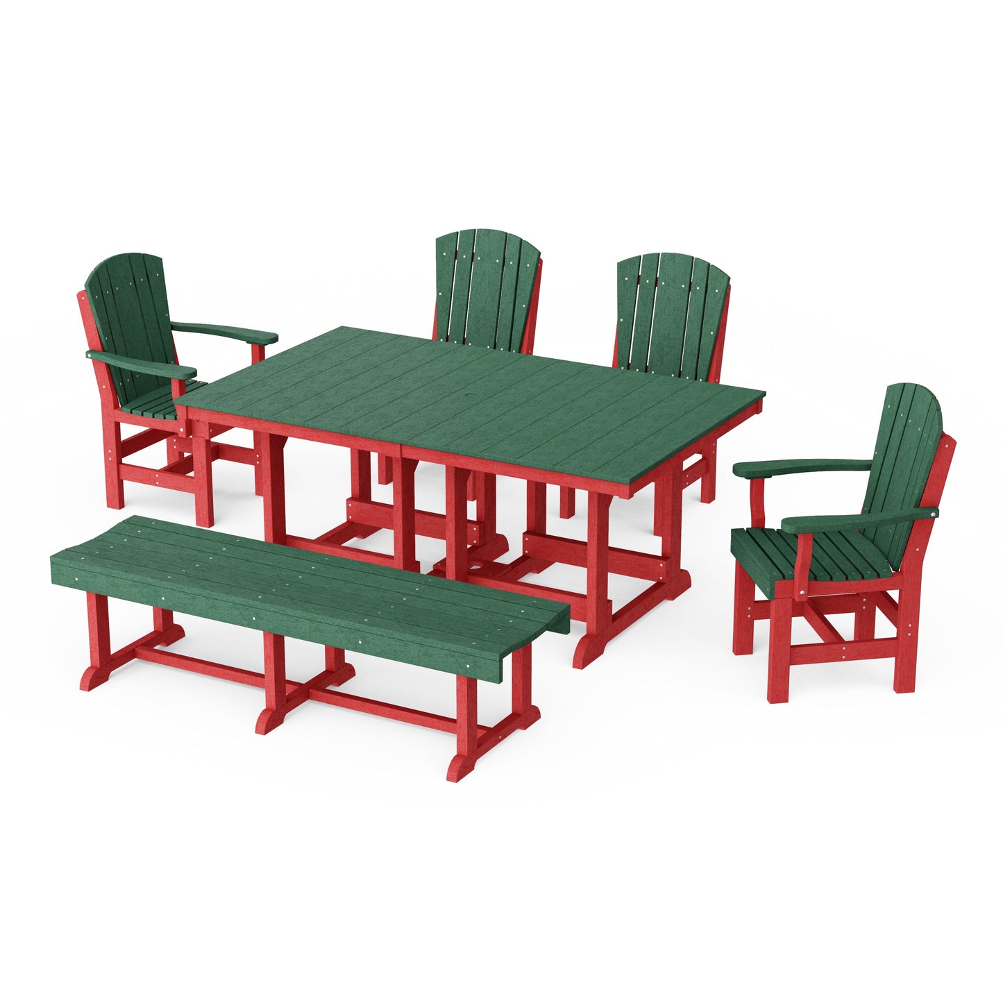 Heritage 6-Piece Rectangular Dining Set with Bench