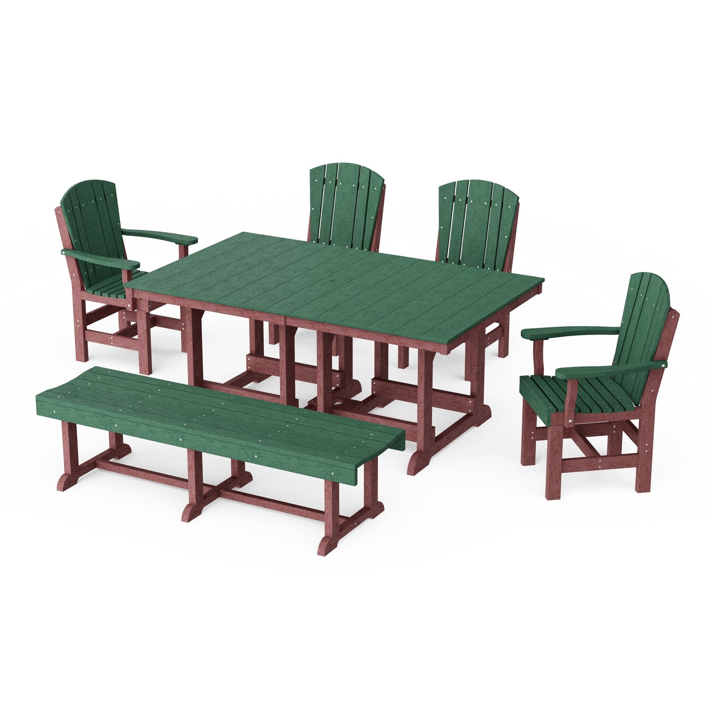 Heritage 6-Piece Rectangular Dining Set with Bench