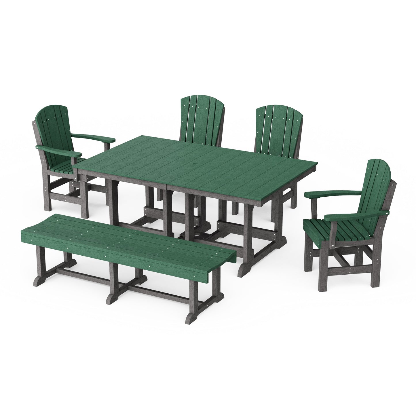 Heritage 6-Piece Rectangular Dining Set with Bench