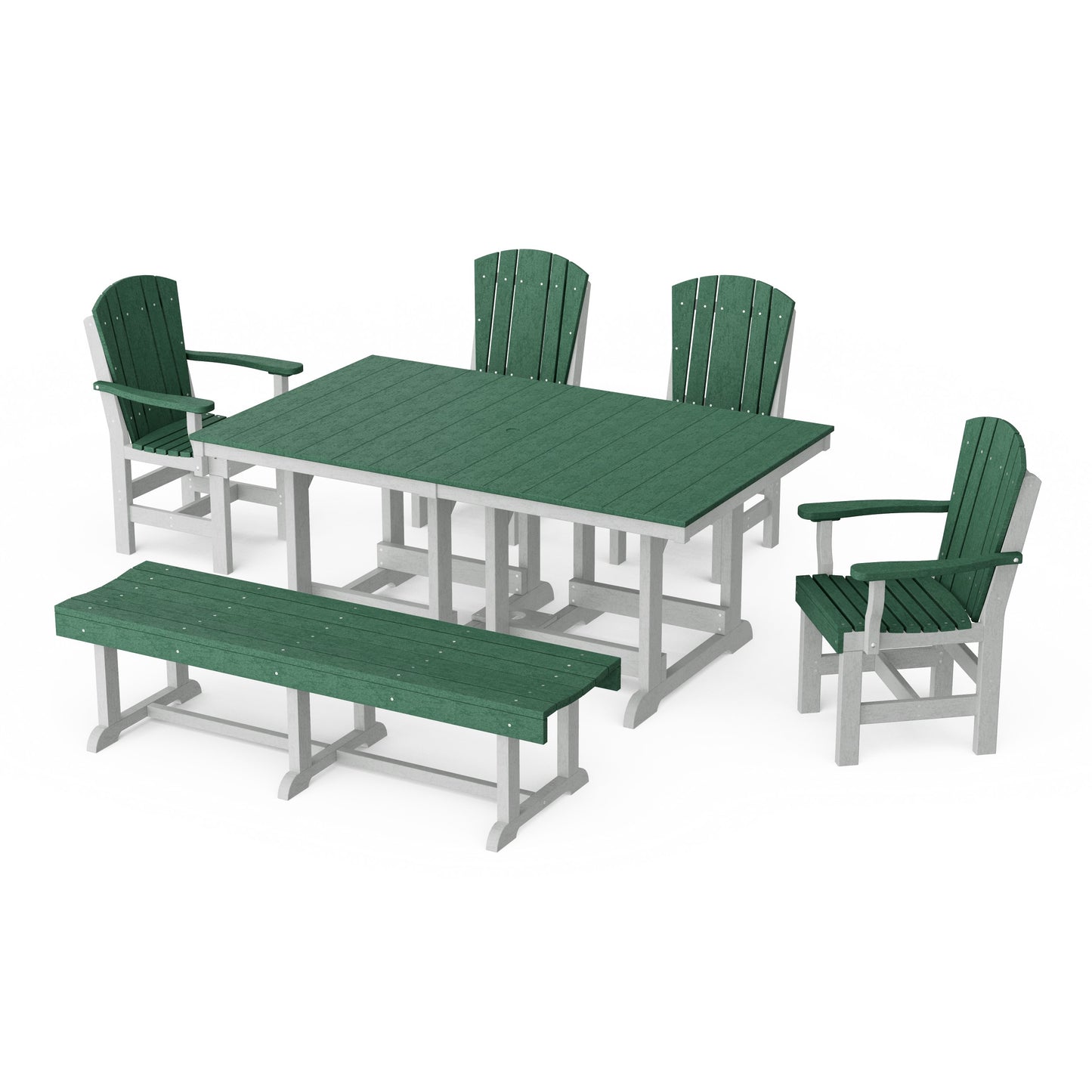 Heritage 6-Piece Rectangular Dining Set with Bench