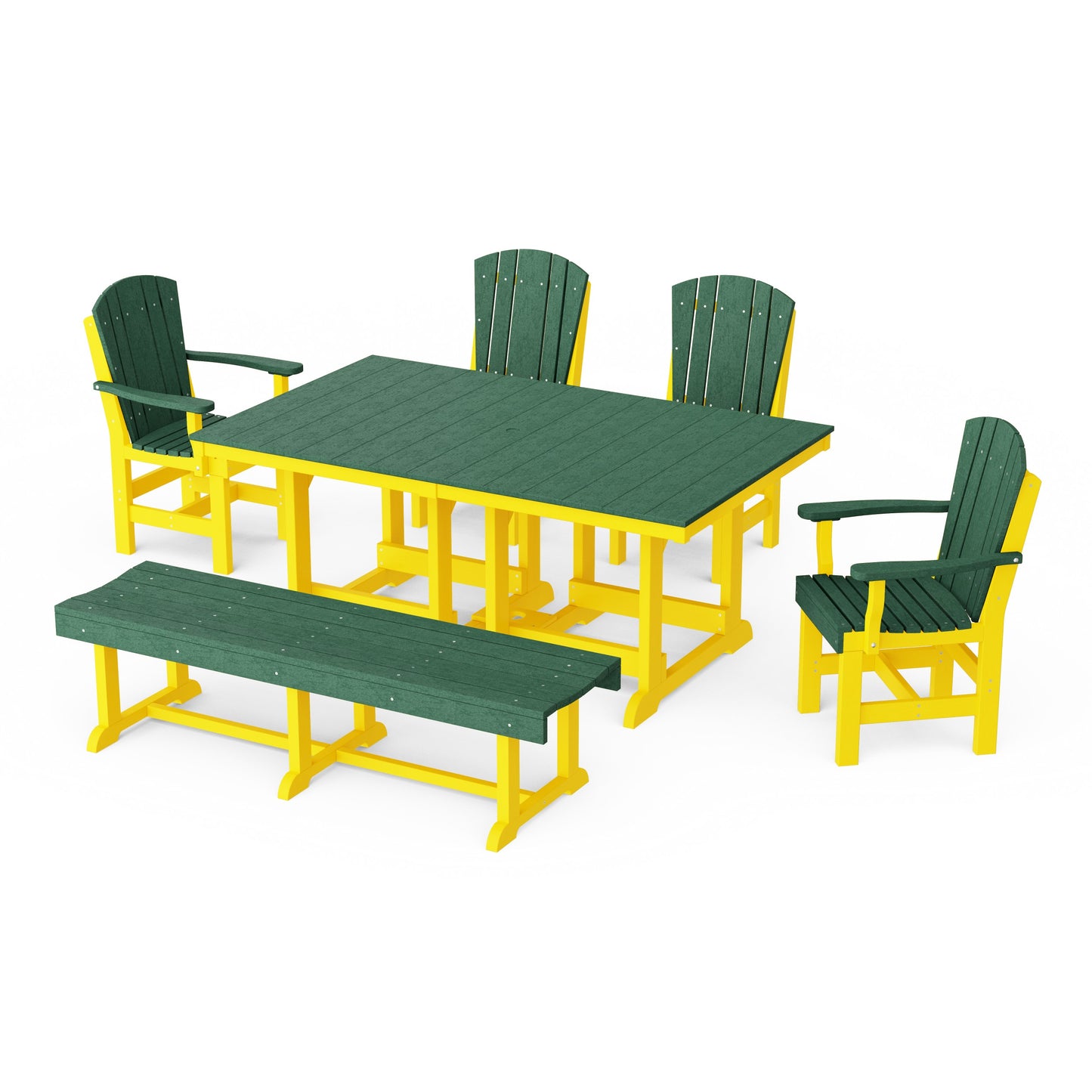 Heritage 6-Piece Rectangular Dining Set with Bench