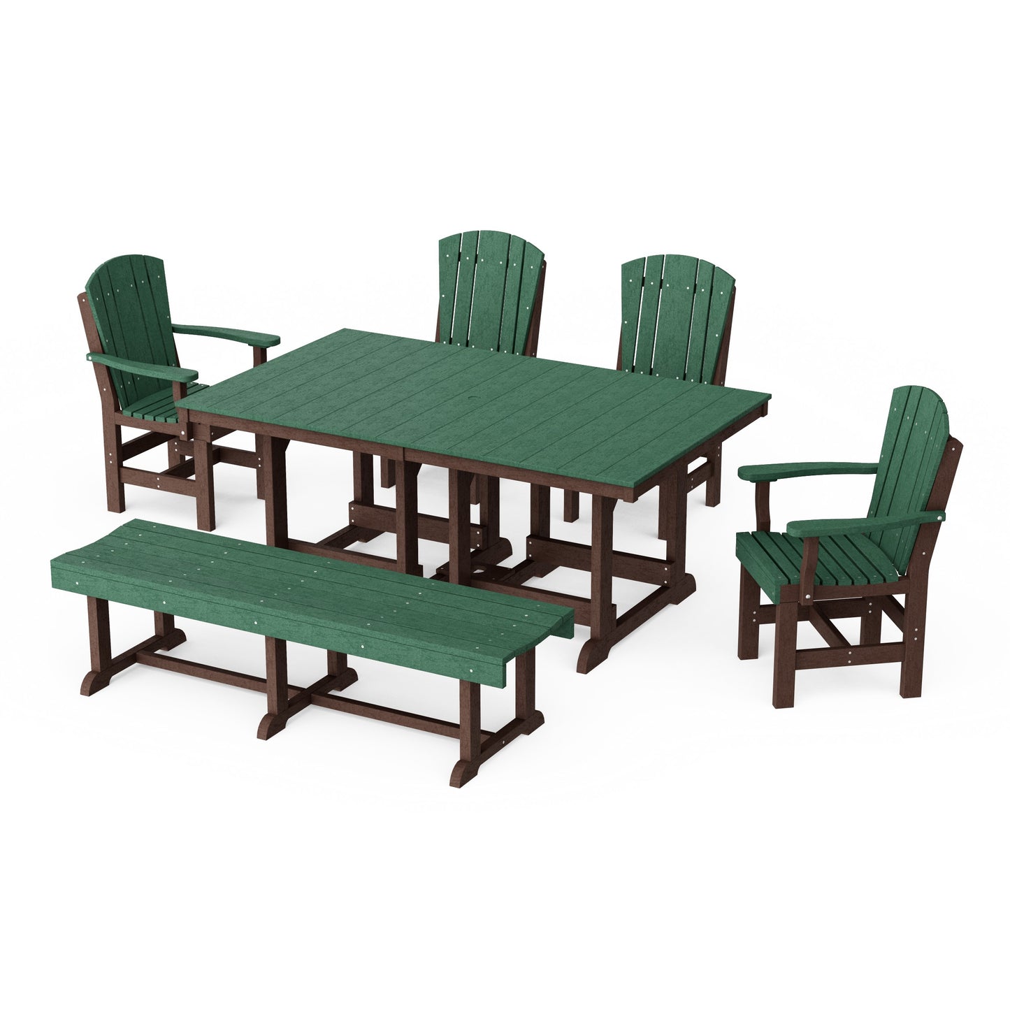 Heritage 6-Piece Rectangular Dining Set with Bench