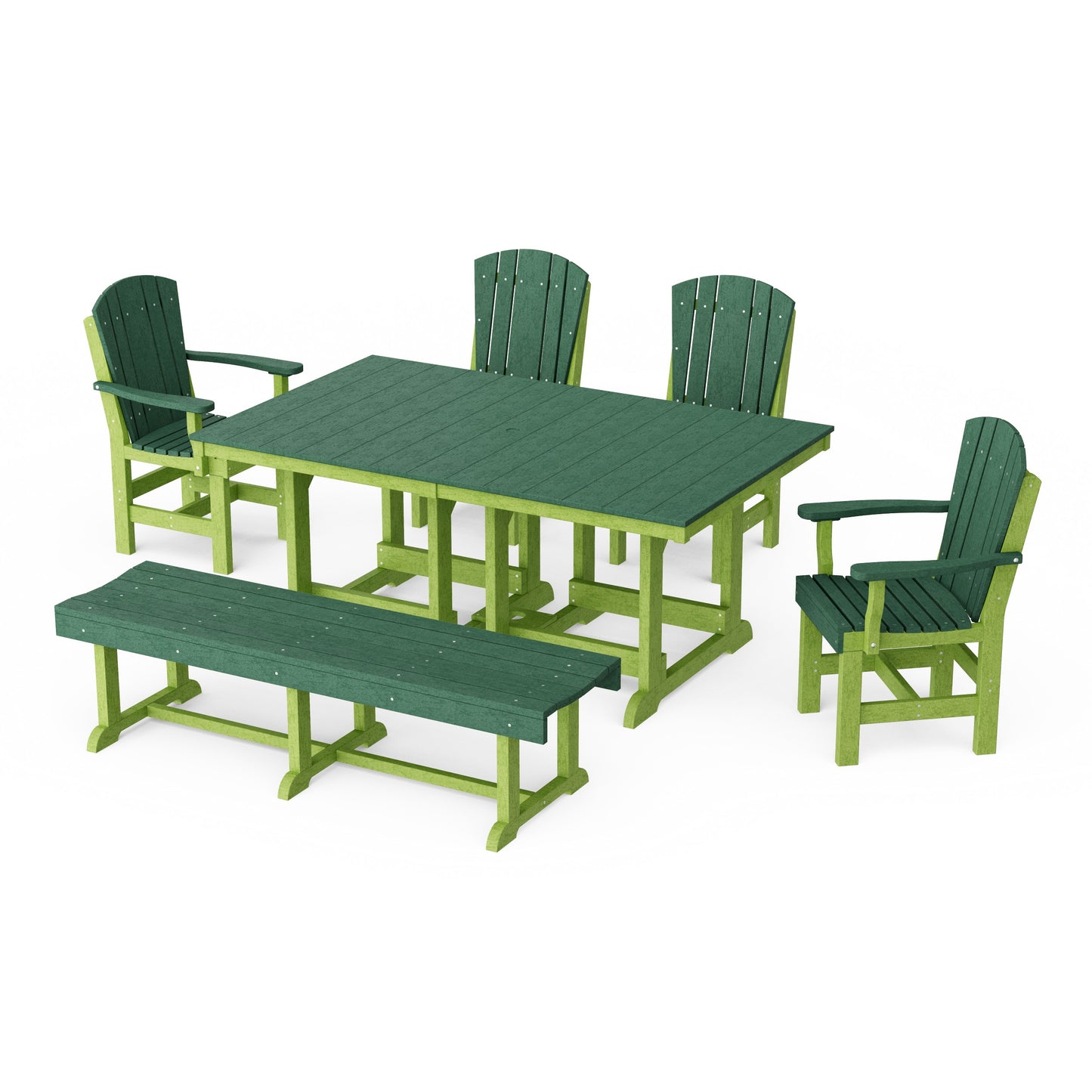 Heritage 6-Piece Rectangular Dining Set with Bench