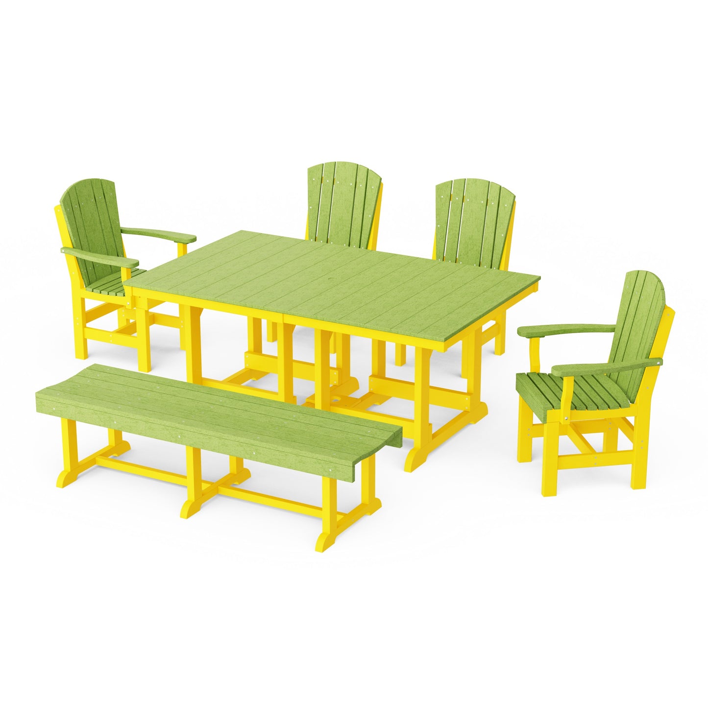 Heritage 6-Piece Rectangular Dining Set with Bench