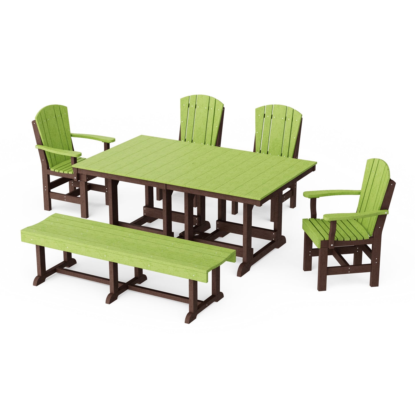 Heritage 6-Piece Rectangular Dining Set with Bench