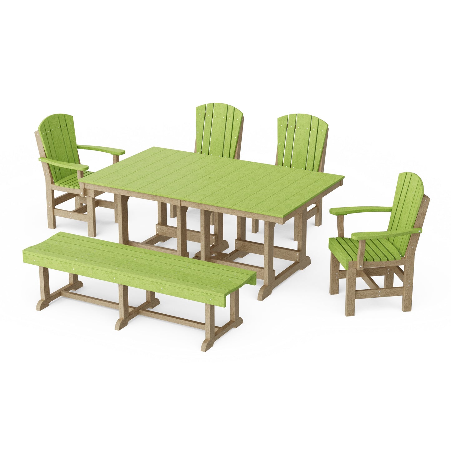 Heritage 6-Piece Rectangular Dining Set with Bench