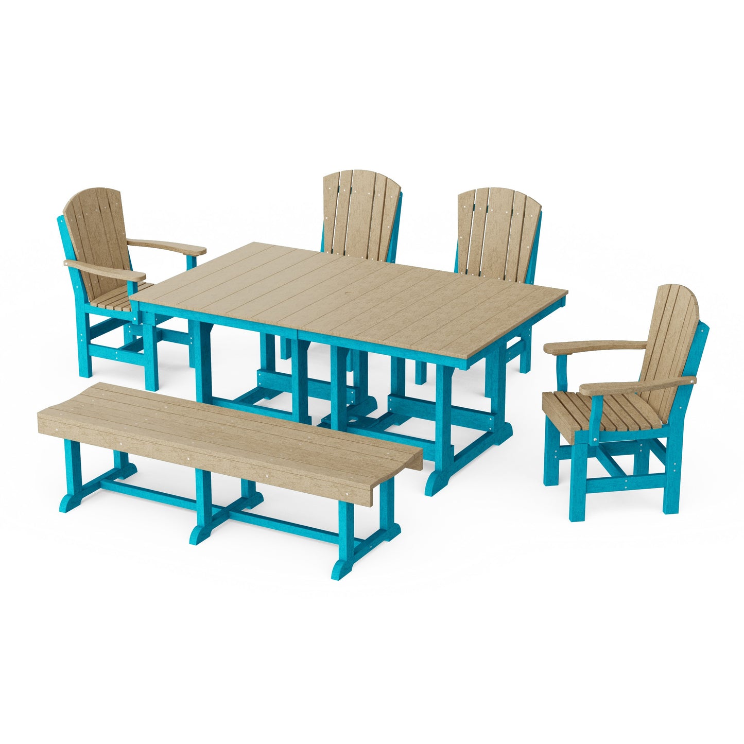 Heritage 6-Piece Rectangular Dining Set with Bench