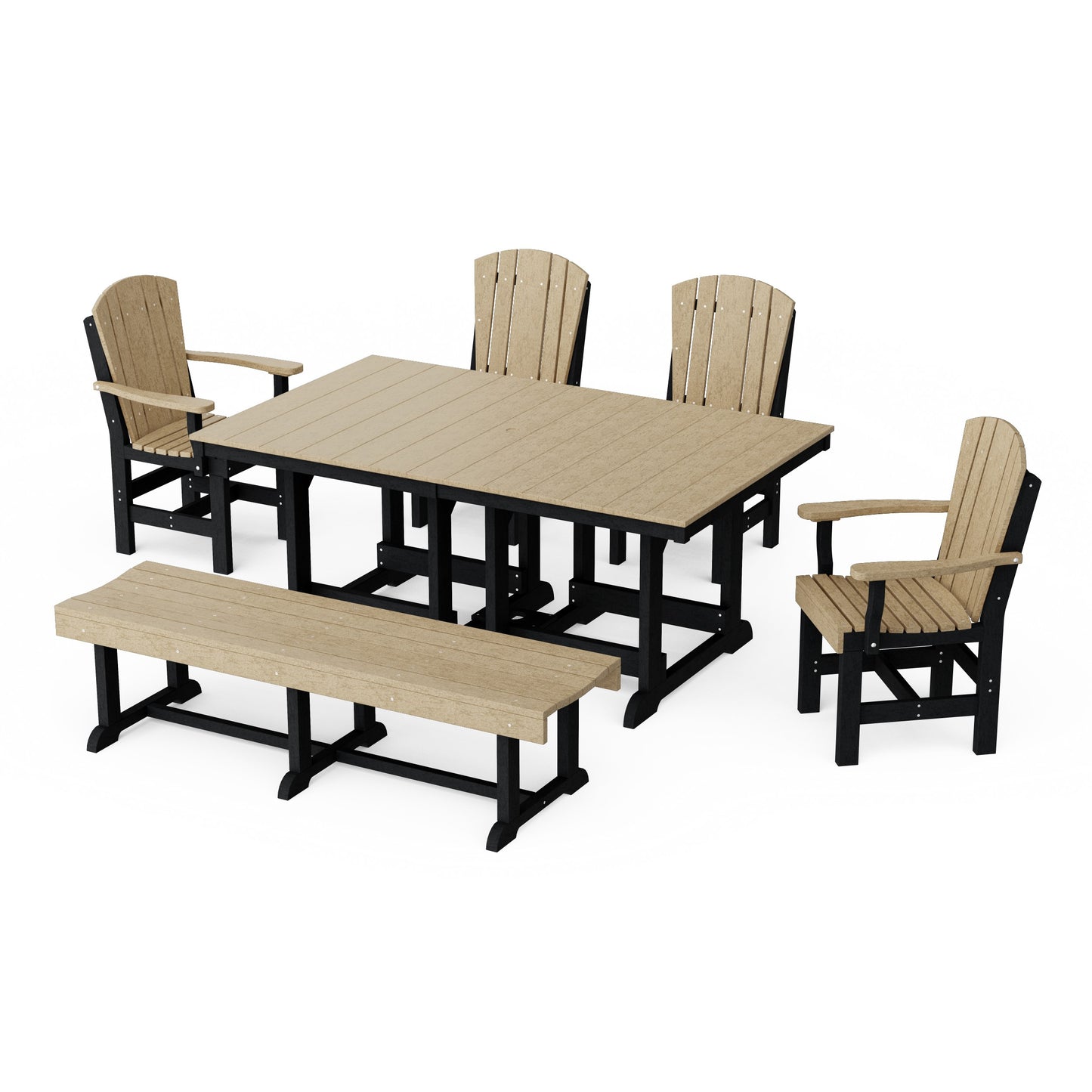 Heritage 6-Piece Rectangular Dining Set with Bench