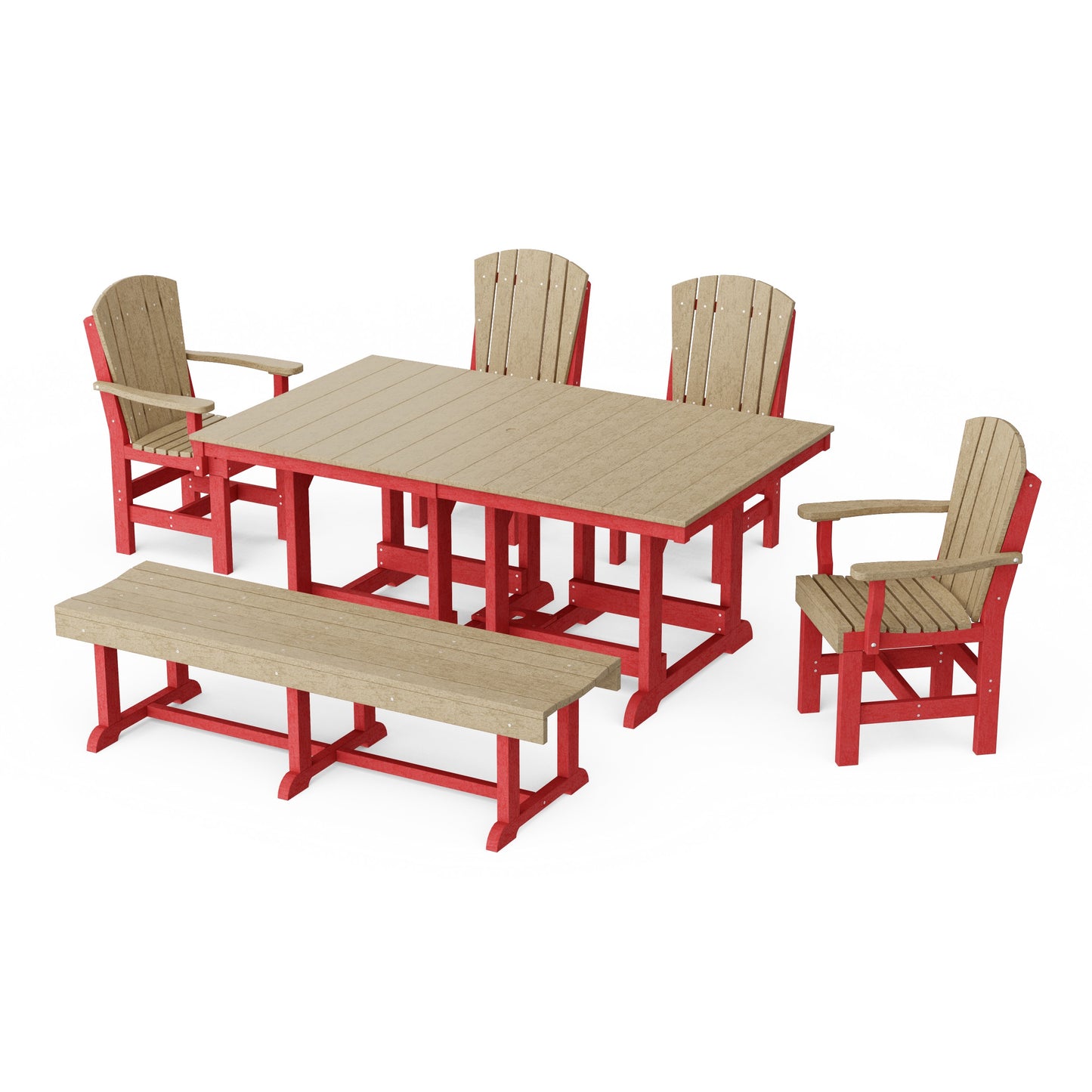 Heritage 6-Piece Rectangular Dining Set with Bench