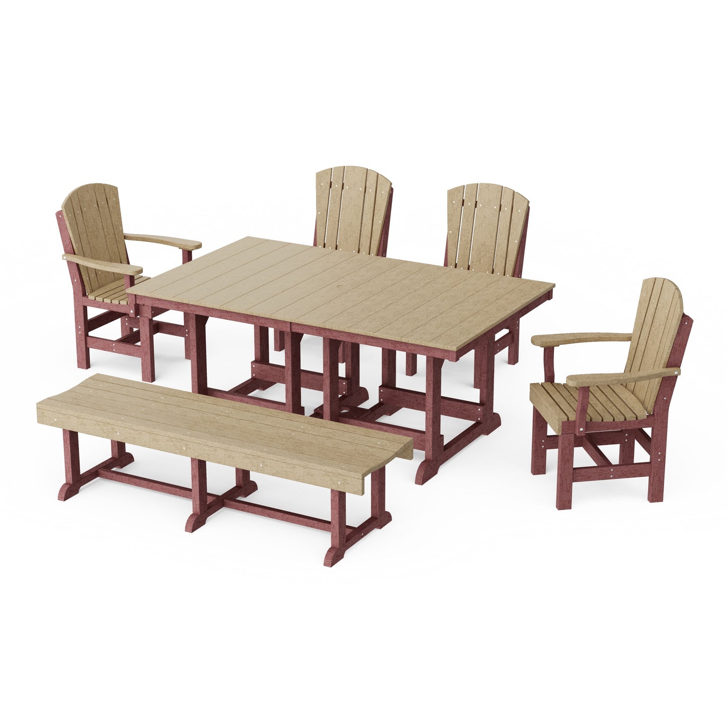 Heritage 6-Piece Rectangular Dining Set with Bench