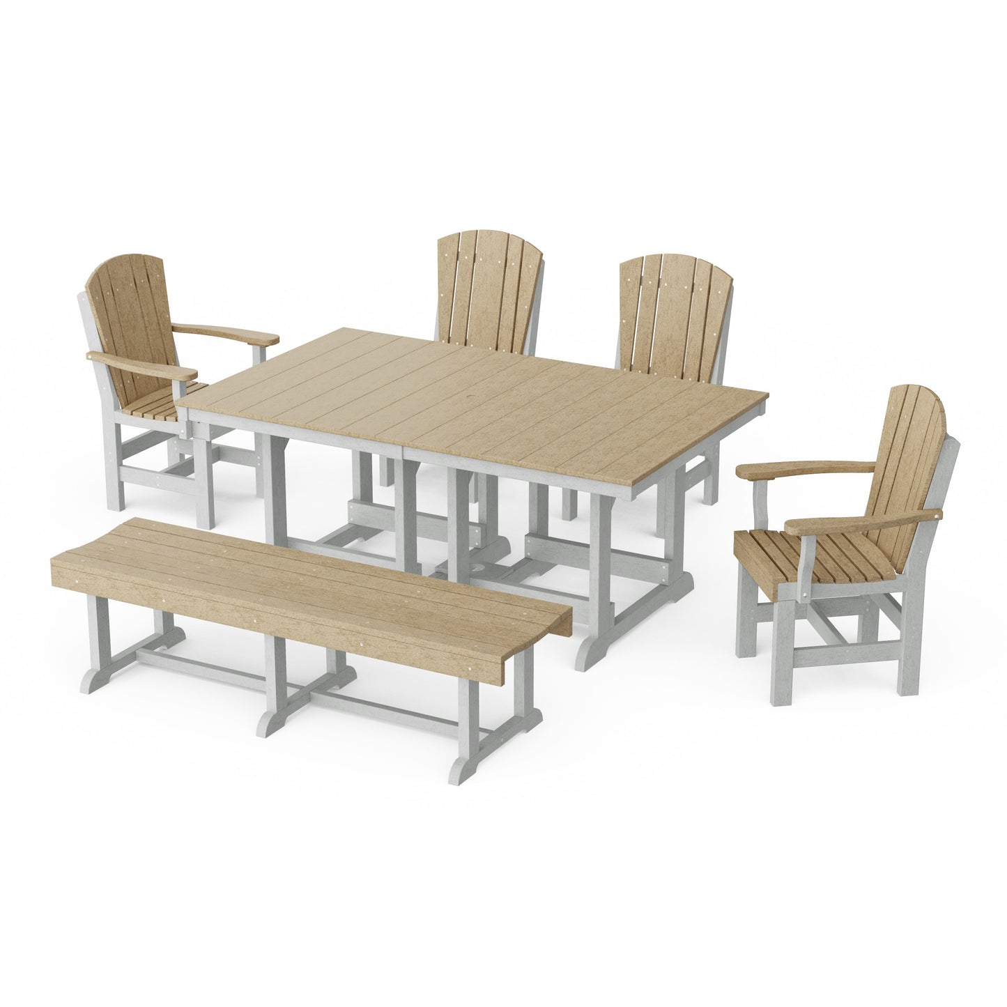 Heritage 6-Piece Rectangular Dining Set with Bench