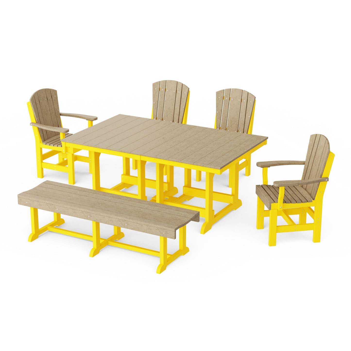 Heritage 6-Piece Rectangular Dining Set with Bench