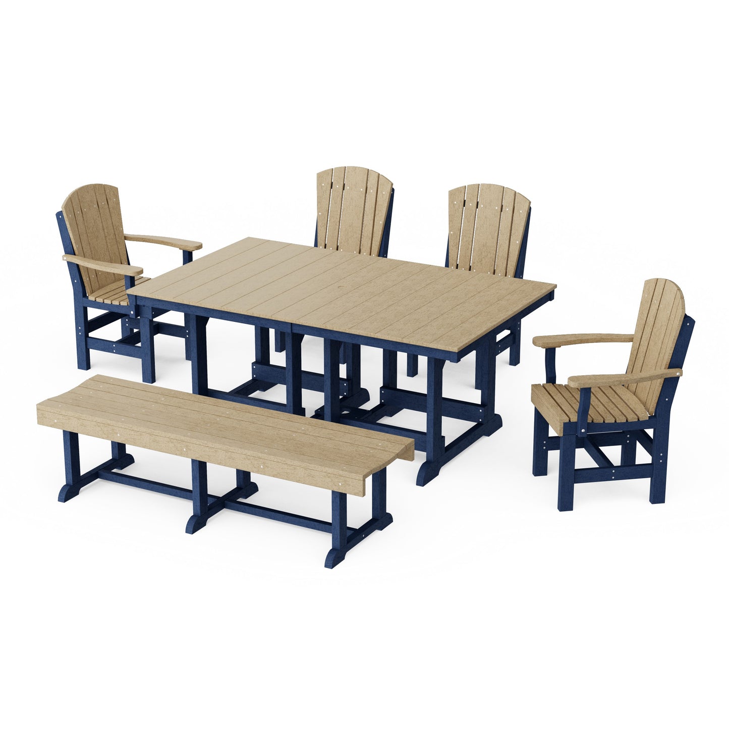 Heritage 6-Piece Rectangular Dining Set with Bench