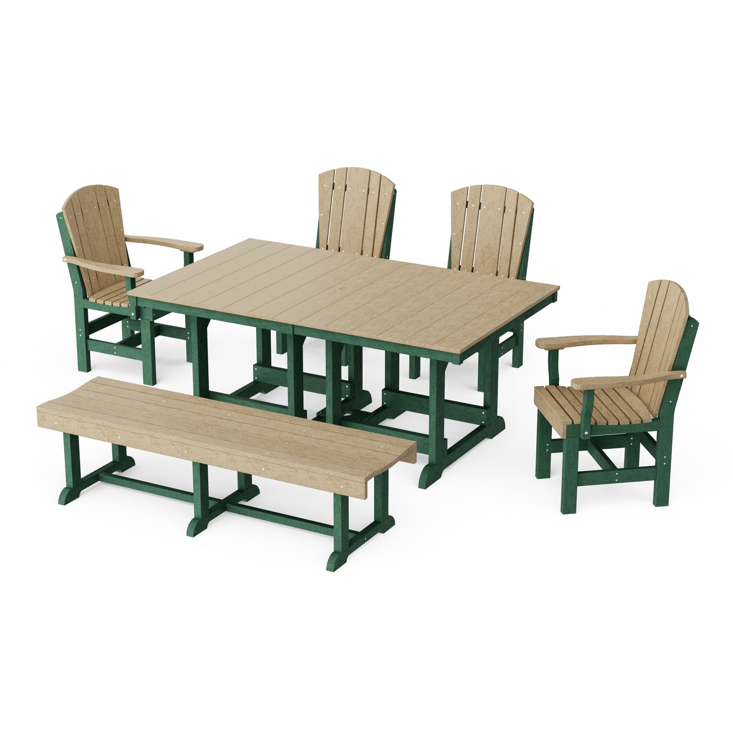 Heritage 6-Piece Rectangular Dining Set with Bench