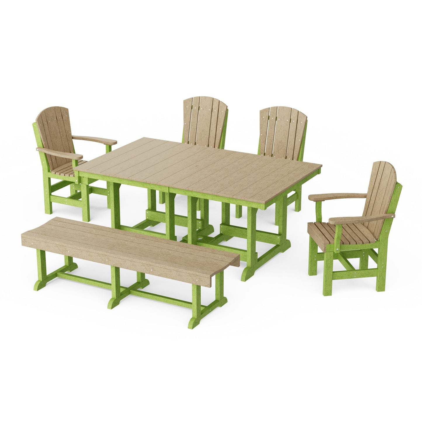Heritage 6-Piece Rectangular Dining Set with Bench