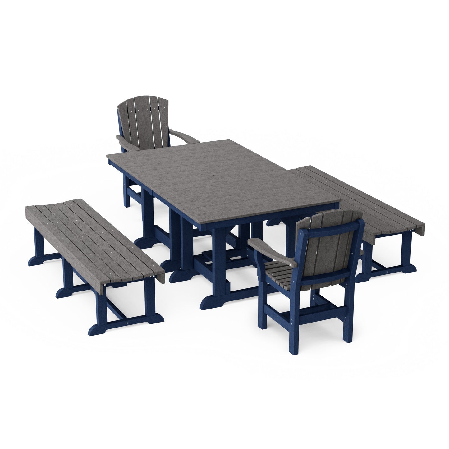Heritage 5-Piece Rectangular Dining Set with Benches