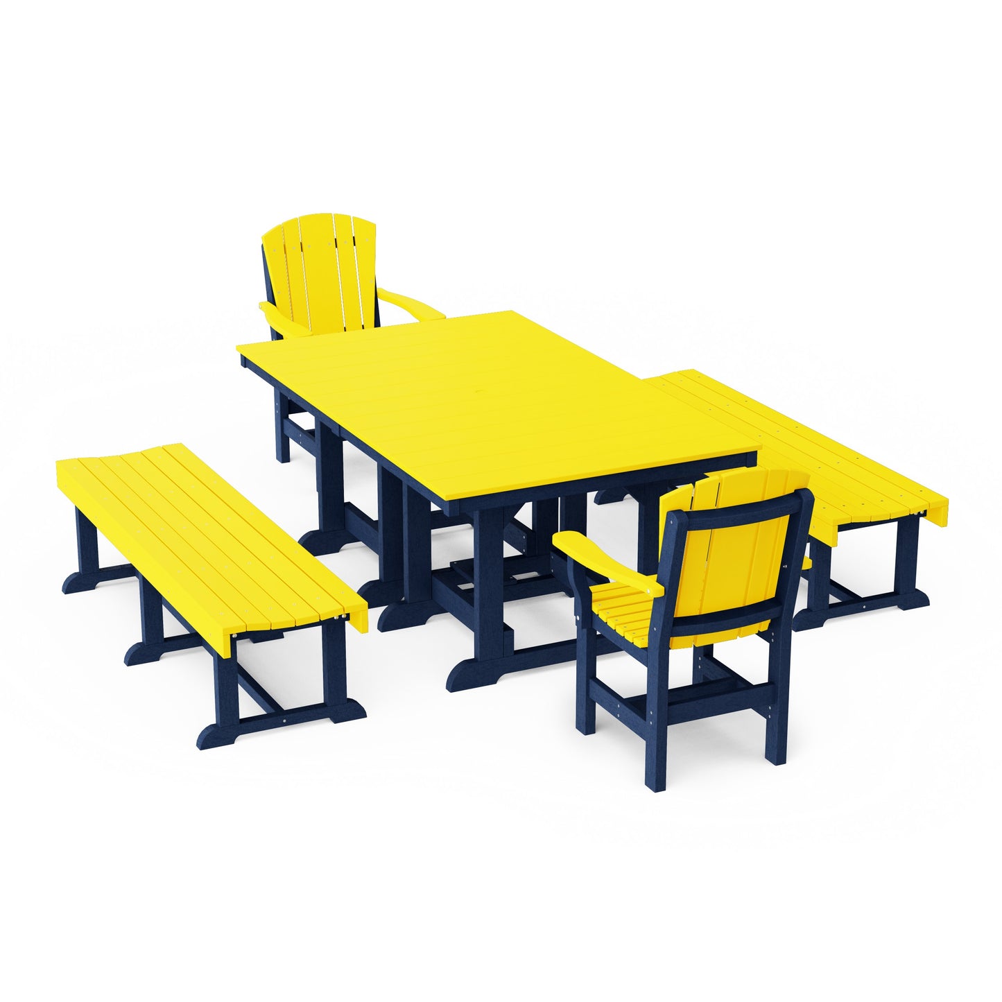 Heritage 5-Piece Rectangular Dining Set with Benches