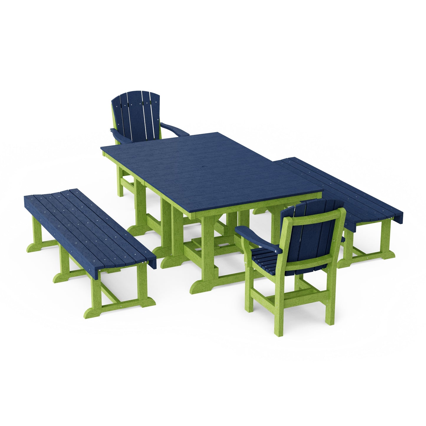 Heritage 5-Piece Rectangular Dining Set with Benches