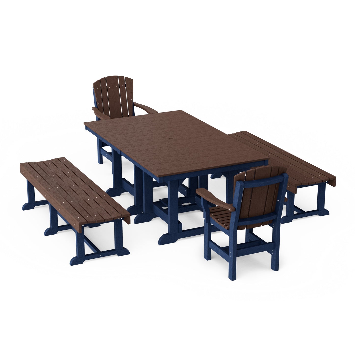 Heritage 5-Piece Rectangular Dining Set with Benches
