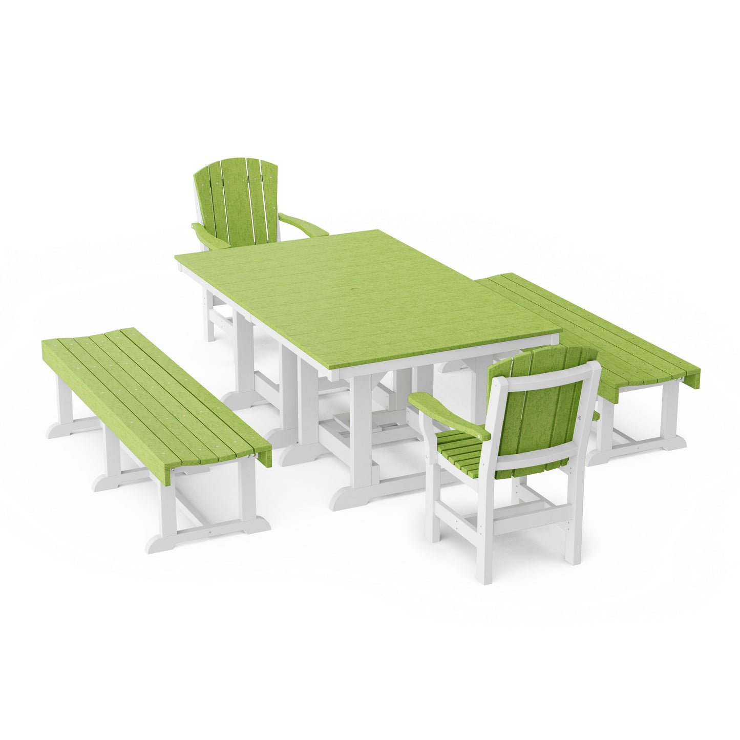 Heritage 5-Piece Rectangular Dining Set with Benches