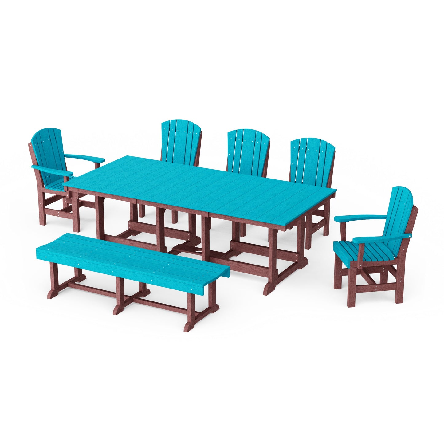 Heritage 7-Piece Rectangular Dining Set with Bench