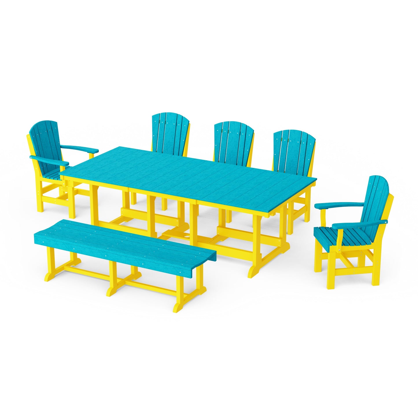 Heritage 7-Piece Rectangular Dining Set with Bench