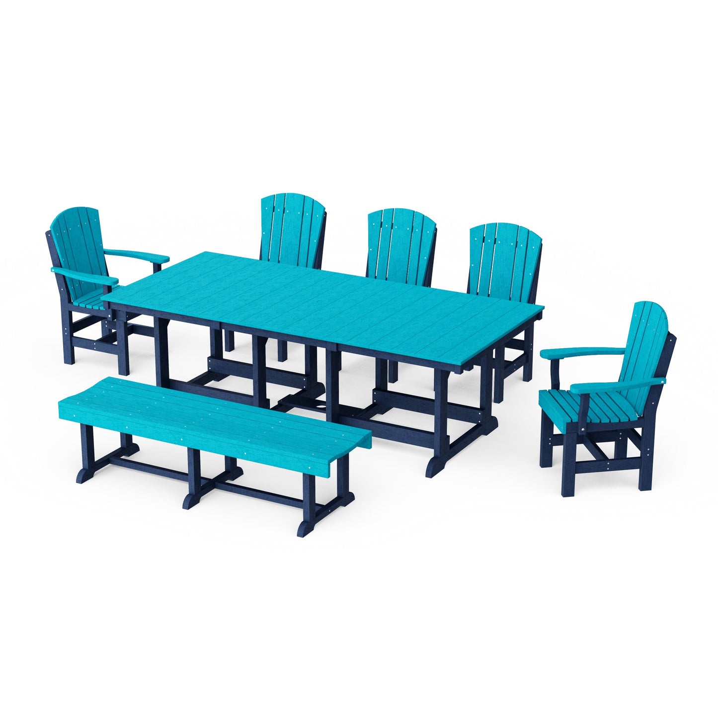 Heritage 7-Piece Rectangular Dining Set with Bench