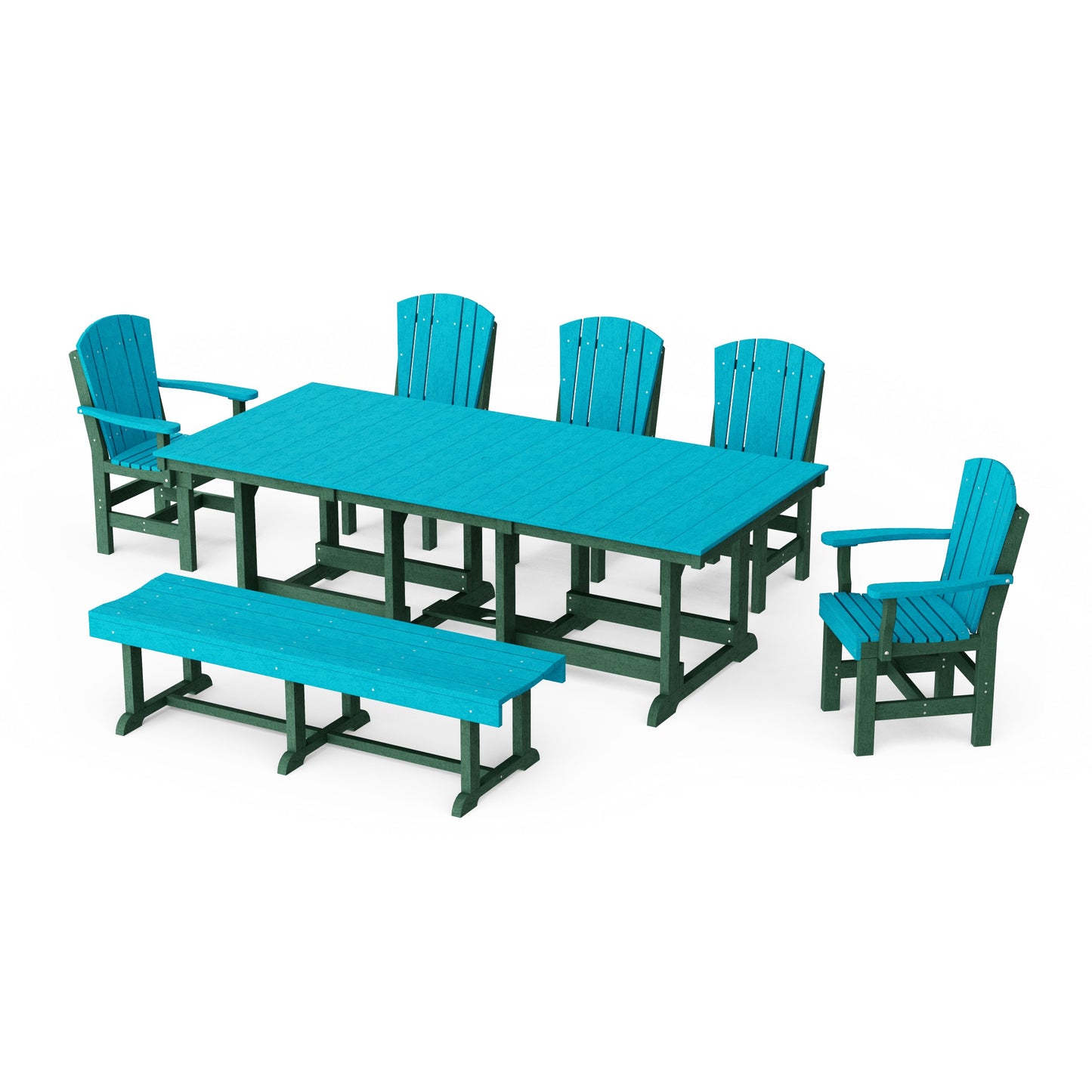 Heritage 7-Piece Rectangular Dining Set with Bench