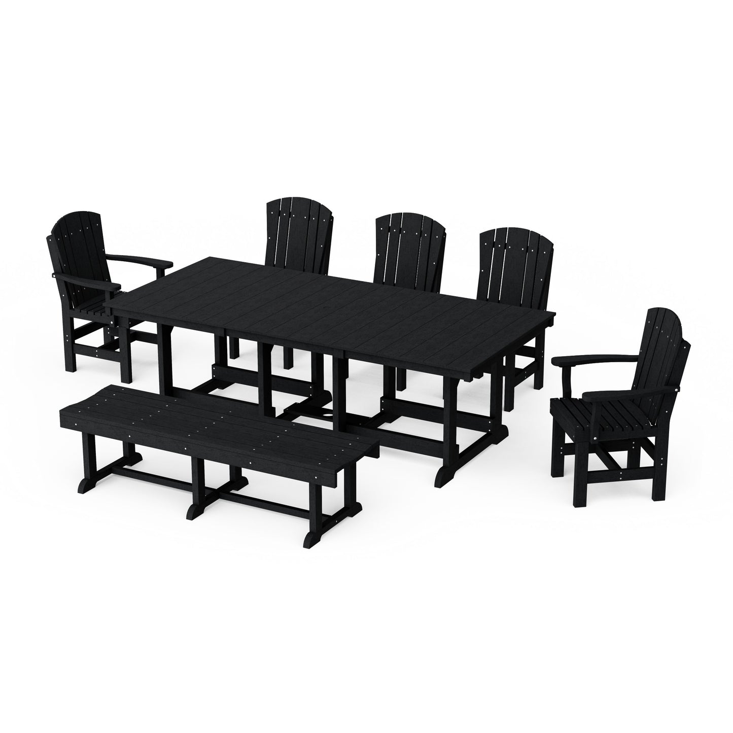 Heritage 7-Piece Rectangular Dining Set with Bench