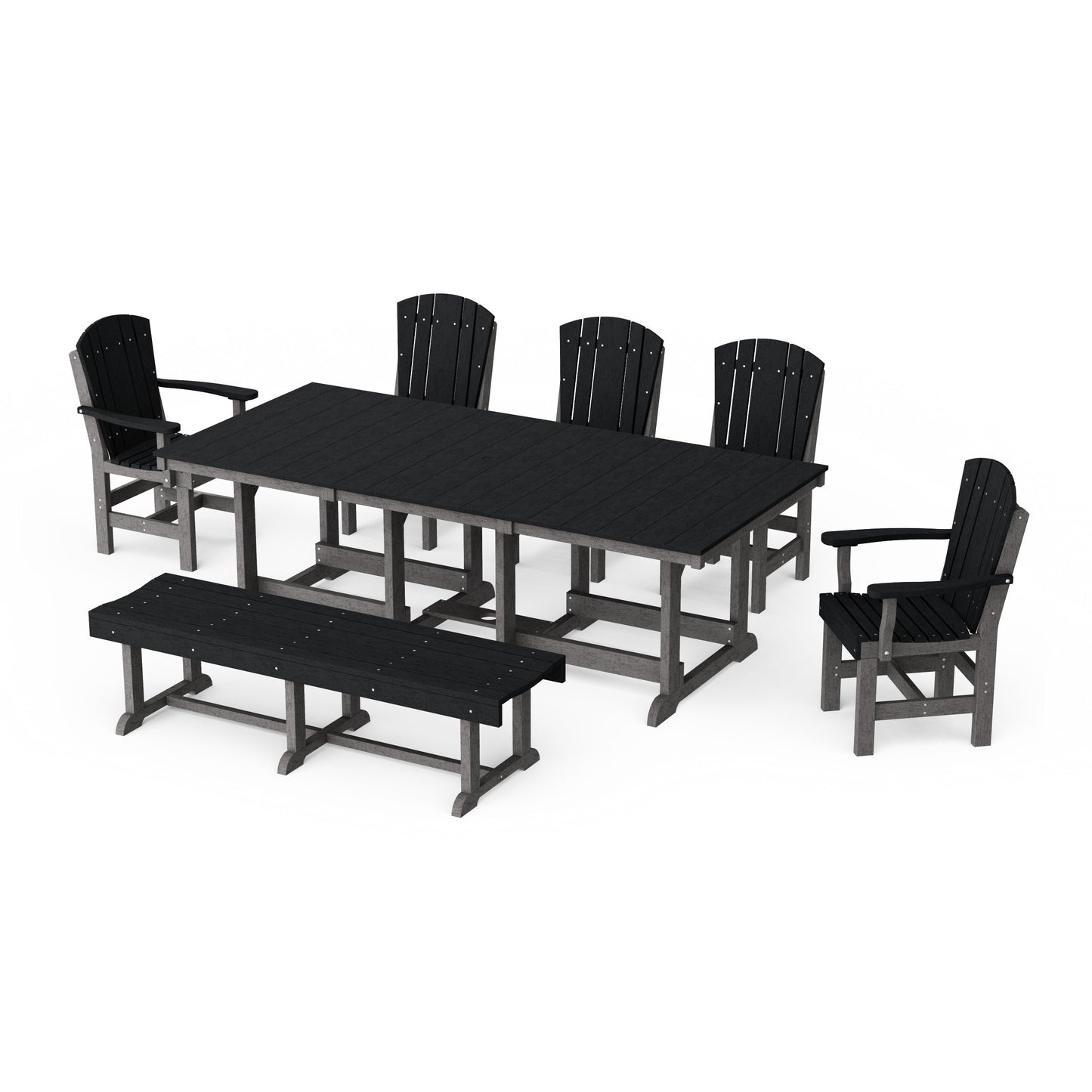 Heritage 7-Piece Rectangular Dining Set with Bench