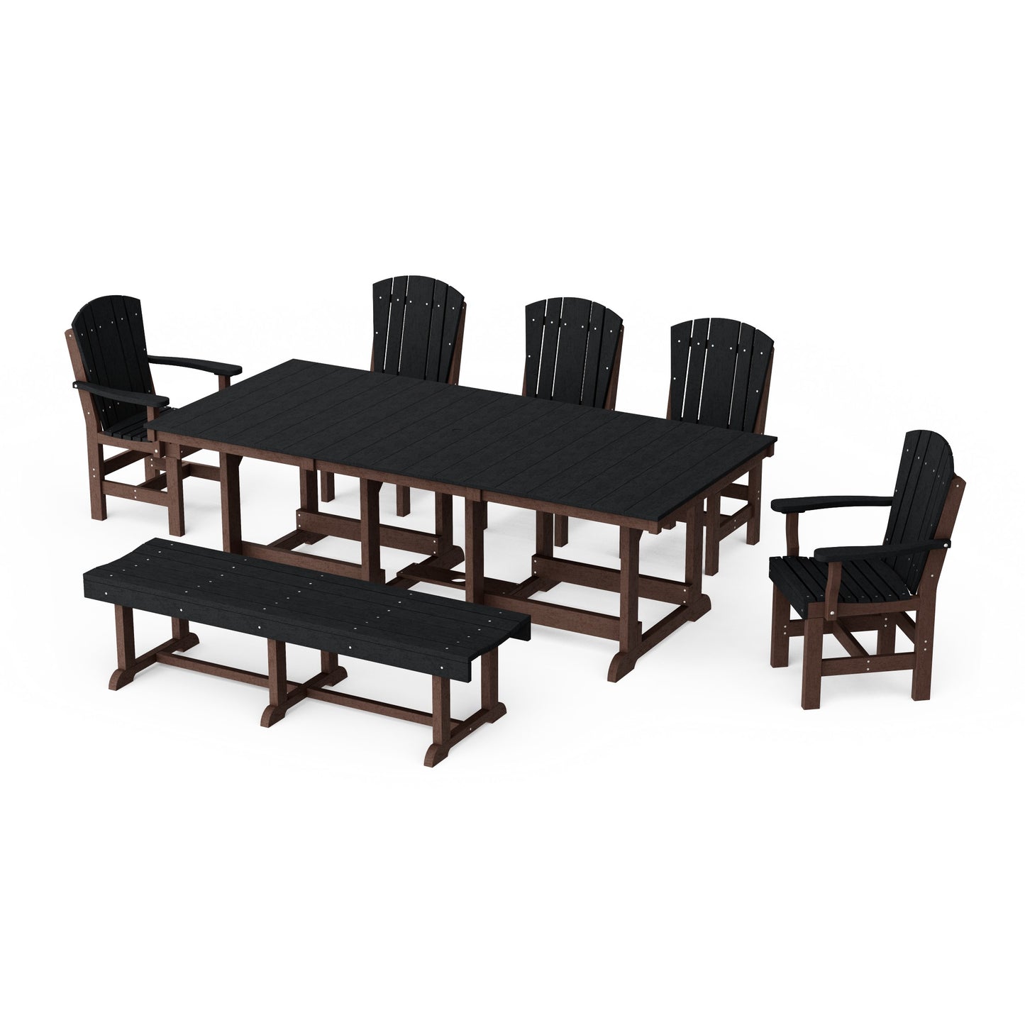 Heritage 7-Piece Rectangular Dining Set with Bench