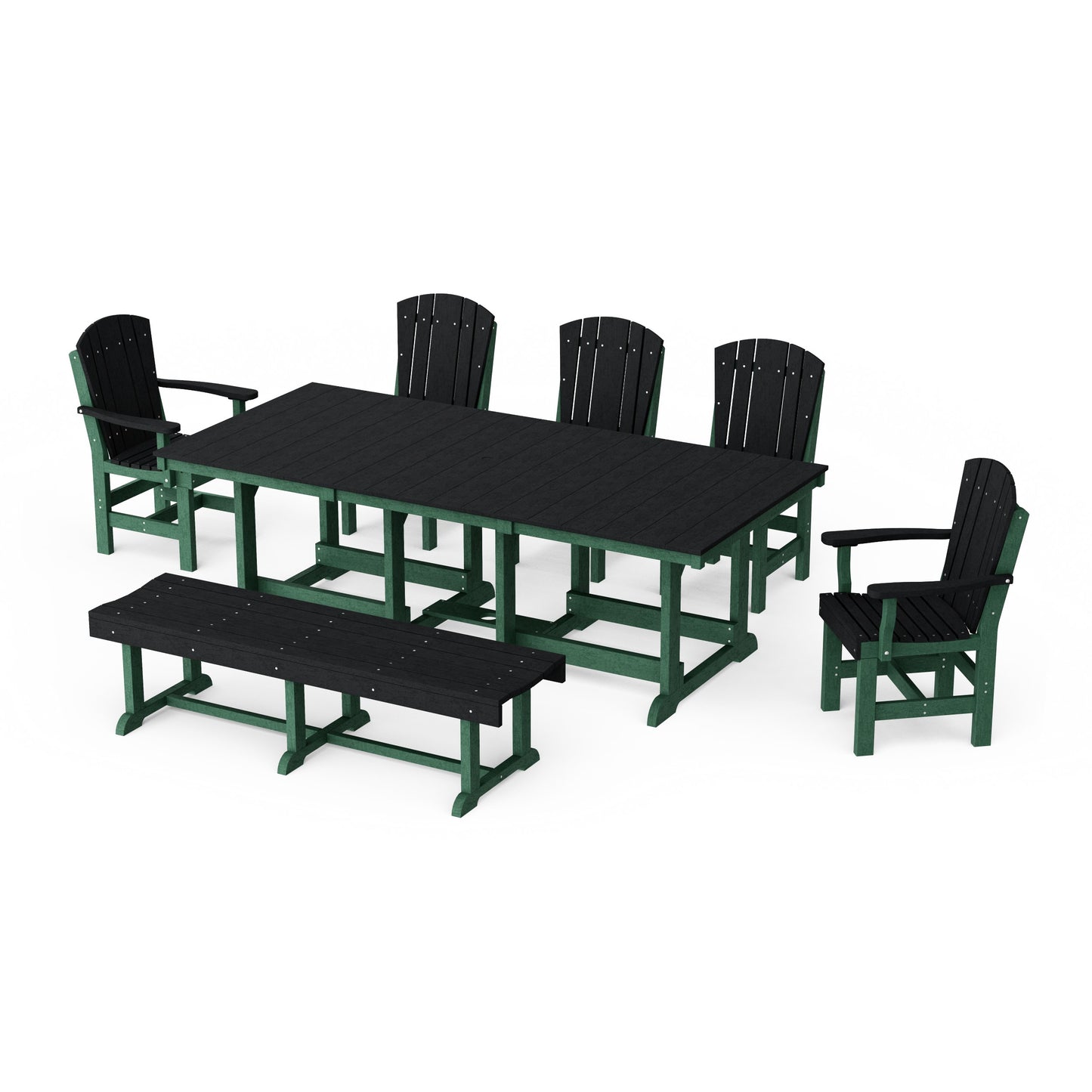 Heritage 7-Piece Rectangular Dining Set with Bench