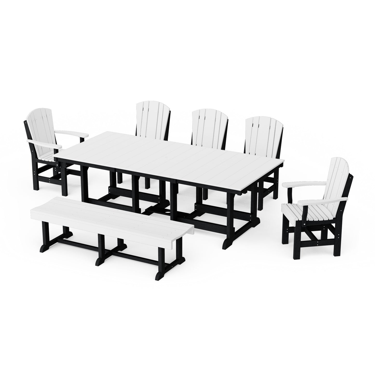 Heritage 7-Piece Rectangular Dining Set with Bench