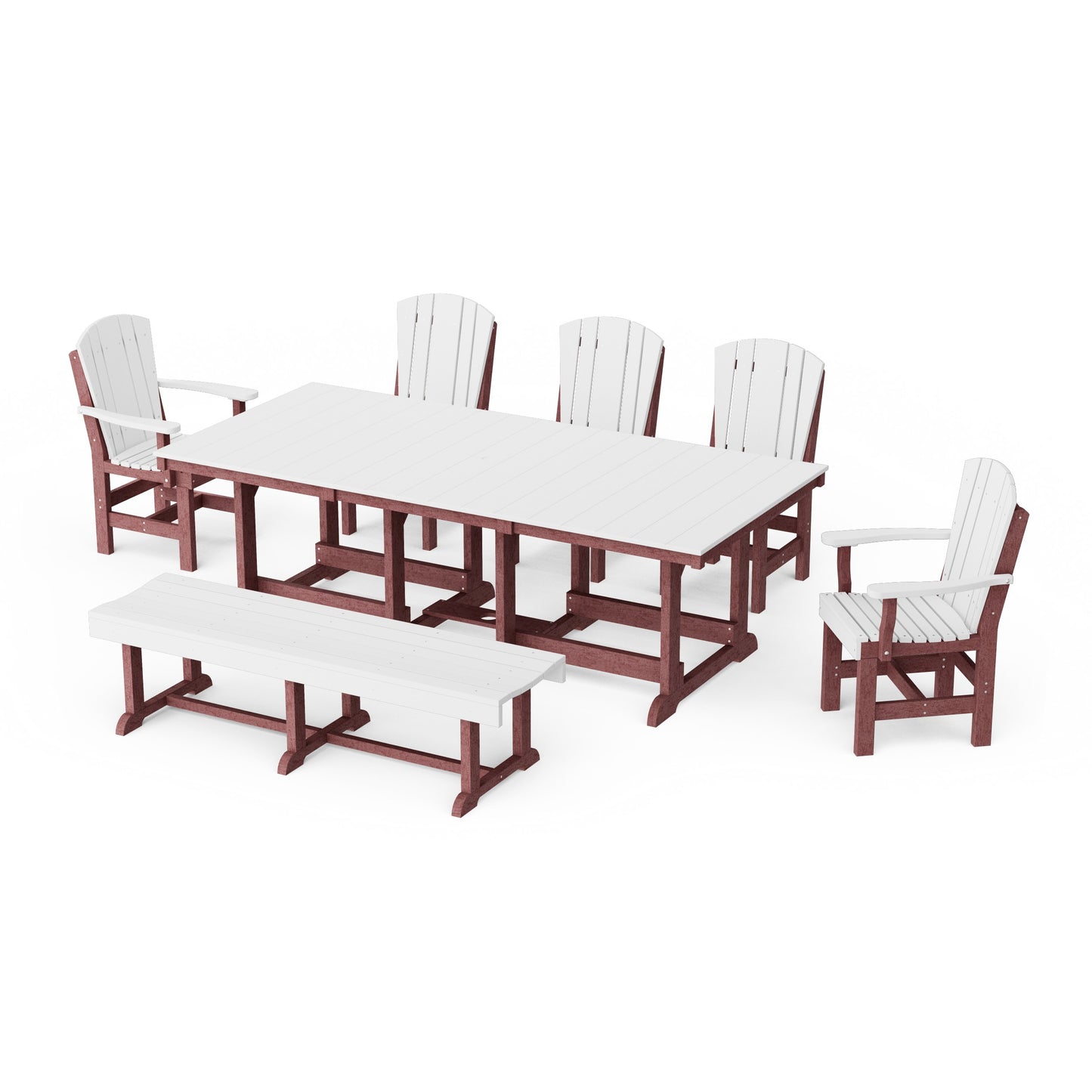 Heritage 7-Piece Rectangular Dining Set with Bench