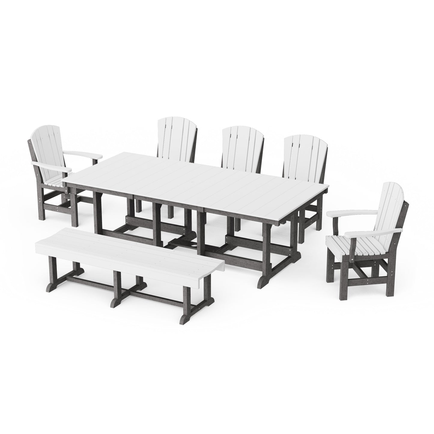 Heritage 7-Piece Rectangular Dining Set with Bench
