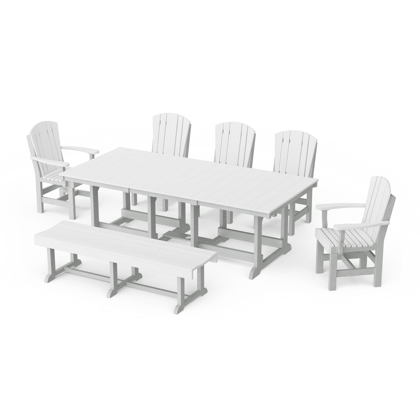 Heritage 7-Piece Rectangular Dining Set with Bench