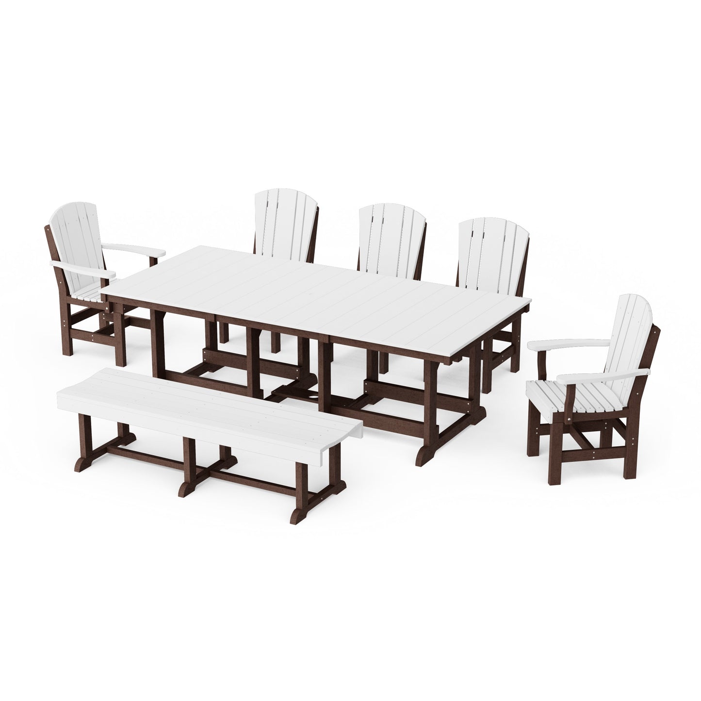 Heritage 7-Piece Rectangular Dining Set with Bench