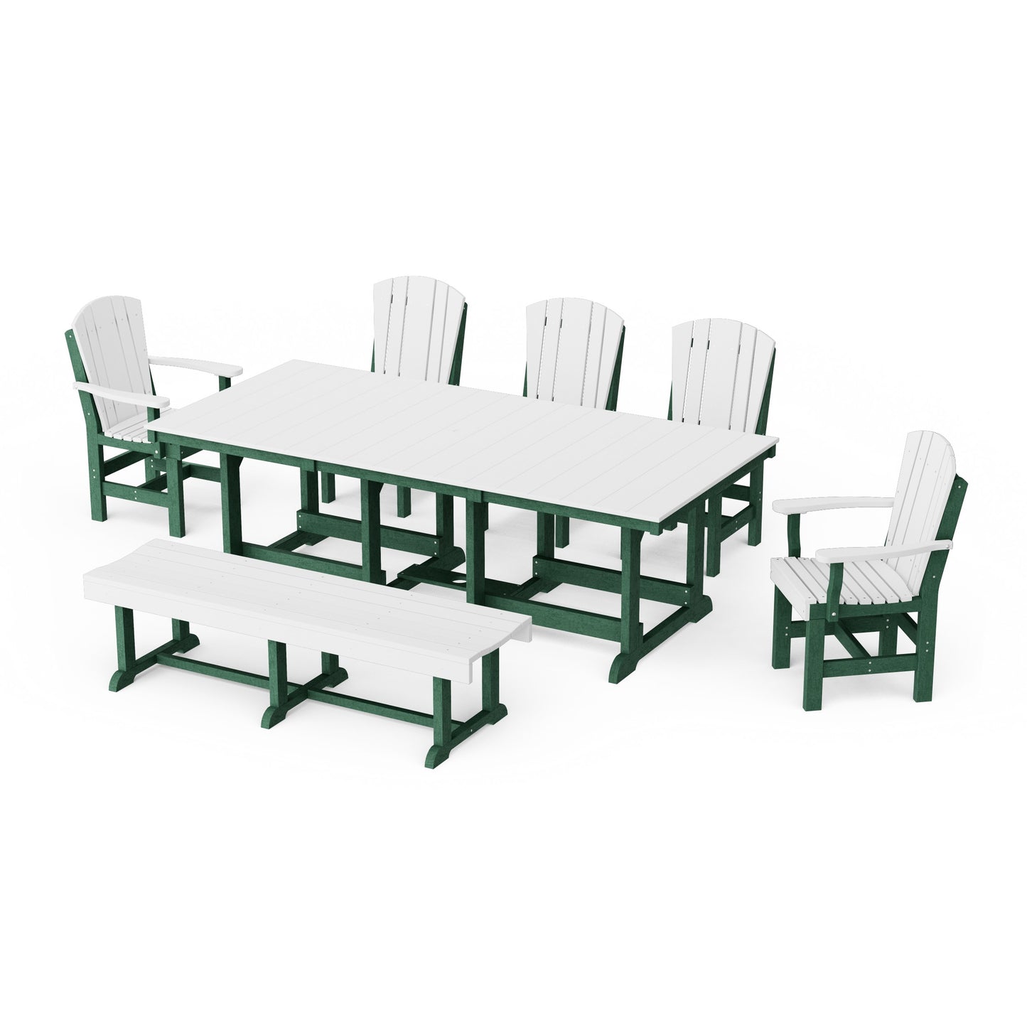 Heritage 7-Piece Rectangular Dining Set with Bench