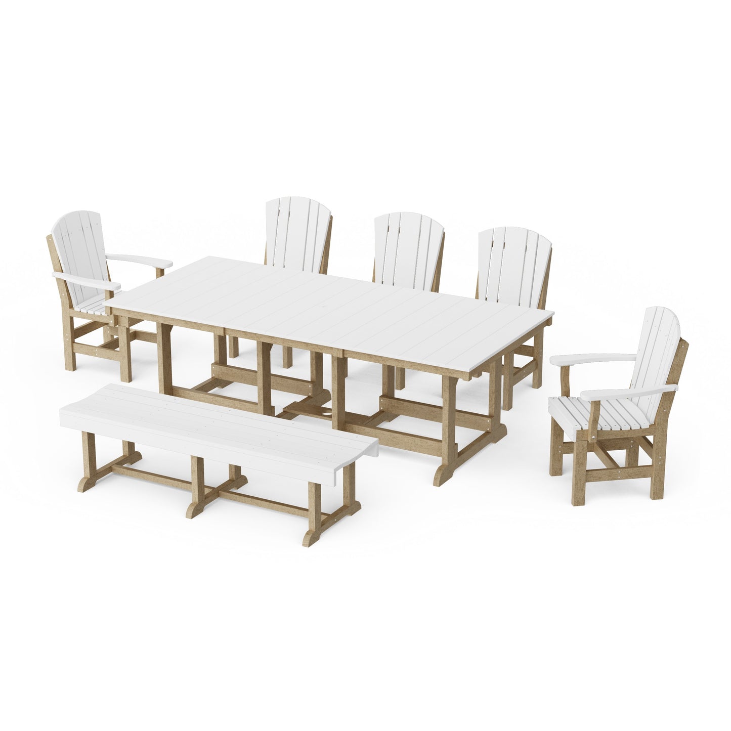 Heritage 7-Piece Rectangular Dining Set with Bench