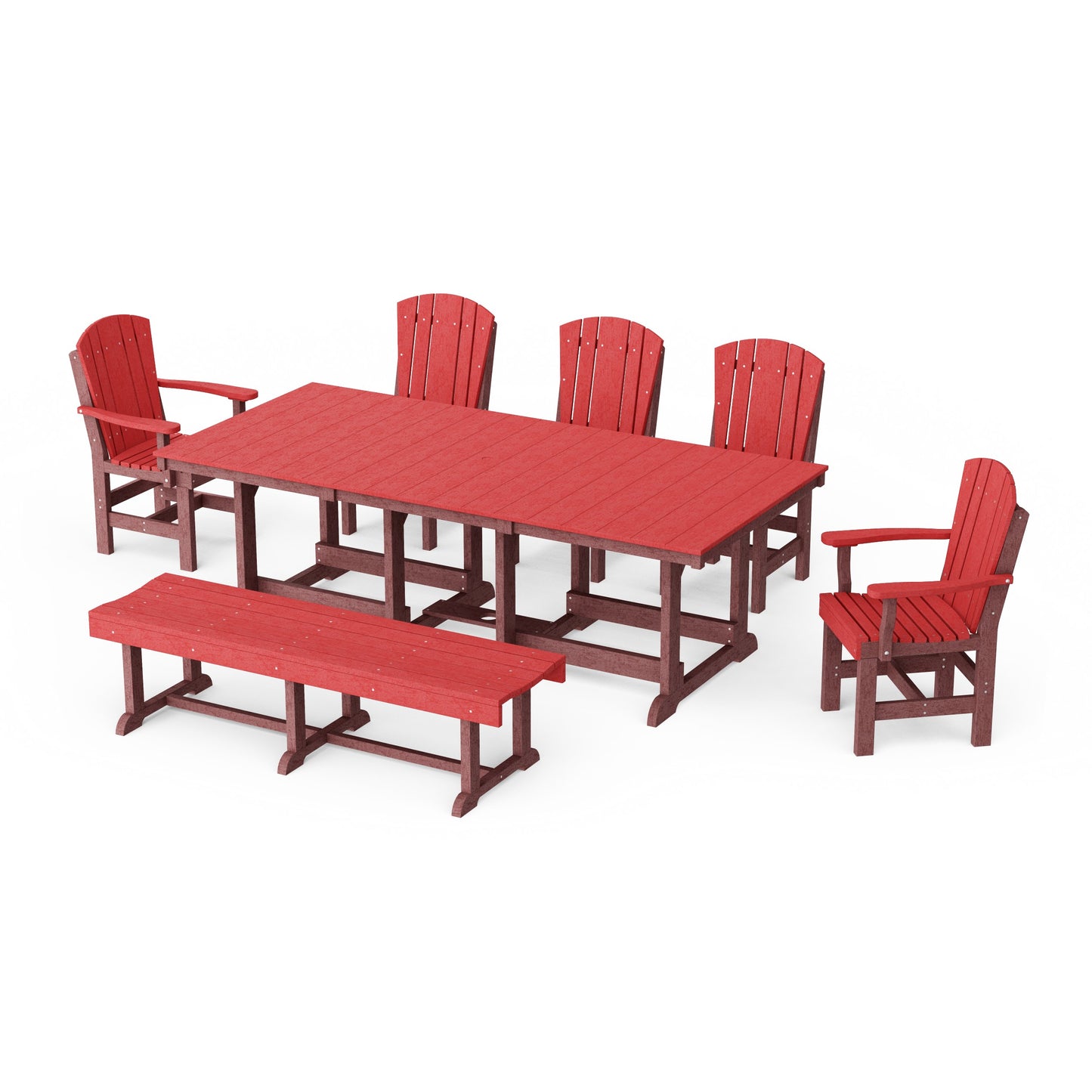 Heritage 7-Piece Rectangular Dining Set with Bench
